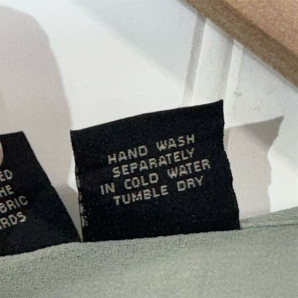 Vintage Fleurs Elegant Additions Sage Green Sheer Embroidered Blouse XL Boho - Picture 7 of 7